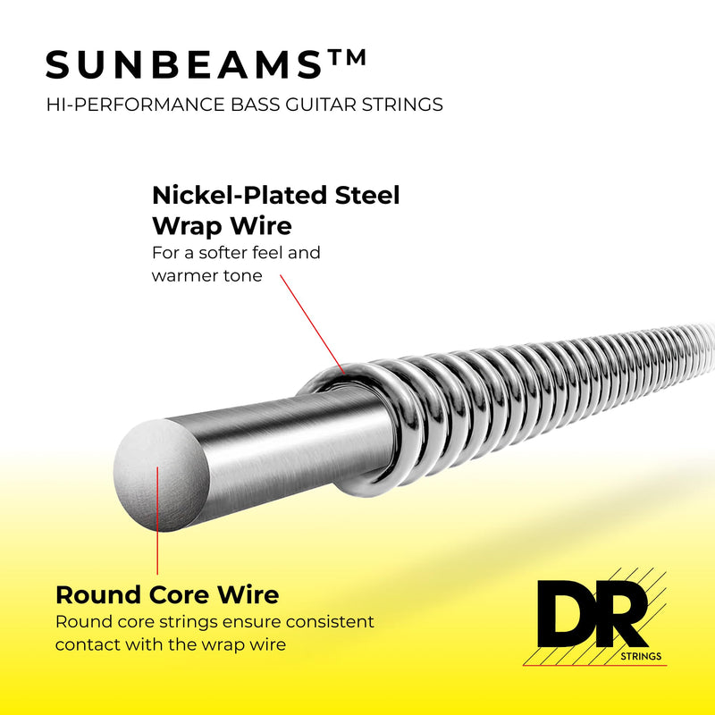 DR Strings Sunbeam - Nickel Plated Round Core Bass 40-100 (NLR-40) Single SUNBEAM™: Light 40-100