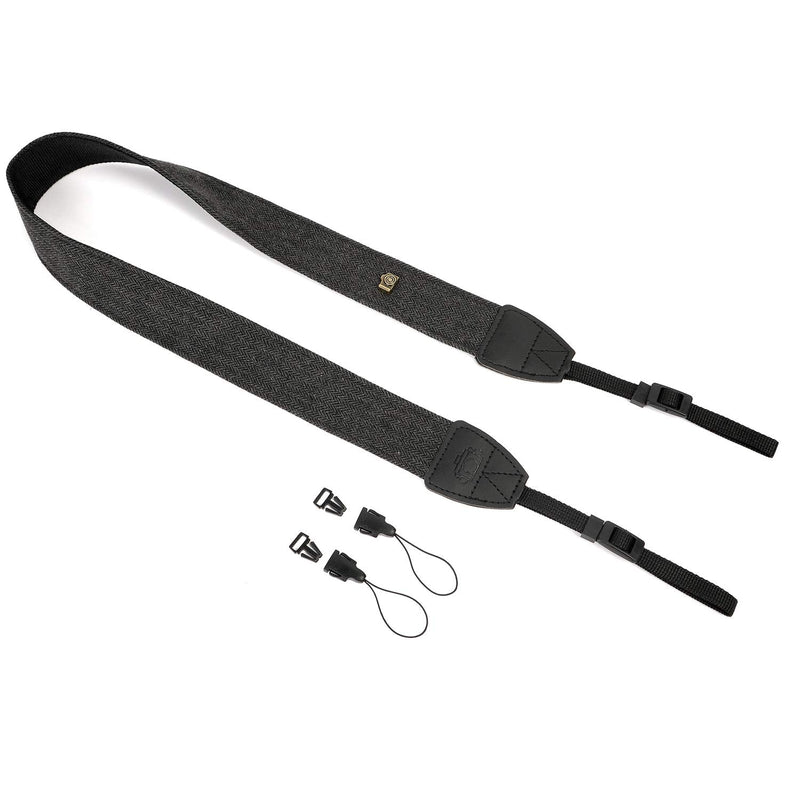 WANBY Camera Strap Black Canvas Neck Shoulder Strap with Quick Release Buckles for DSLR SLR