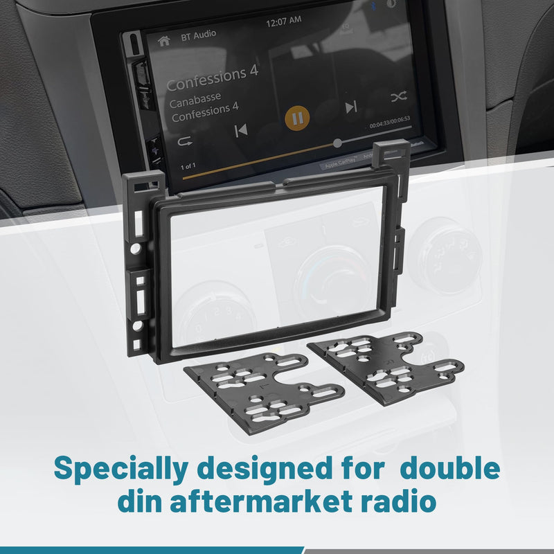 NuIth Aftermarket Radio Wiring Adapter + Double DIN Radio Dash Kits for Chevrolet 2004-2012