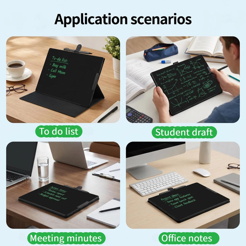 12 Inch Rechargeable LCD Writing Tablet with Cover Adults | Electronic Writing Drawing Pads Full Screen Digital Scratchpad Full Screen Digital Scratchpad for Office Meeting Memo