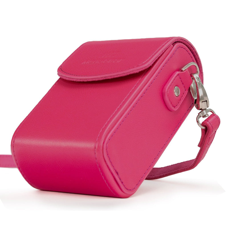 MegaGear MG1561 Leather Camera Case with Strap Compatible with Sony Cyber-Shot DSC-RX100 VI, DSC-RX100 V, DSC-RX100 IV - Hot Pink