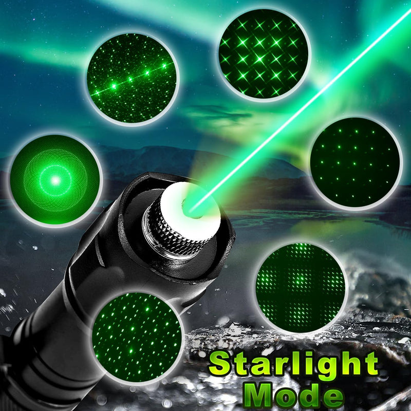 Cowjag Green Laser Pointer High Power Flashlight, Long Range Laser Flashlight, Rechargeable Flashlight, Single Push On/Off, with Carrying Case (Green Light)