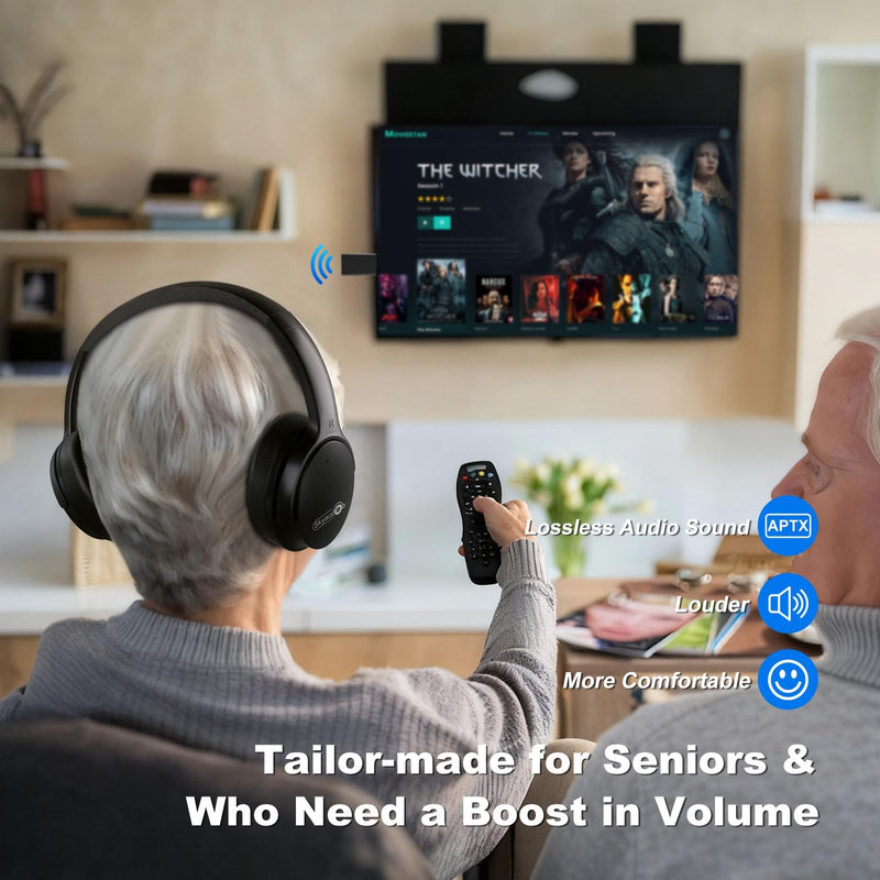 Wireless Headphones for TV Watching, Over Ear TV Headphones Wireless with USB Transmitter, Plug & Play, No Audio Delay, Louder and Clearer for Seniors | Wireless with USB Transmitter, Plug & Play, Over Ear TV Headphones, No Audio Delay, Louder and Clea...