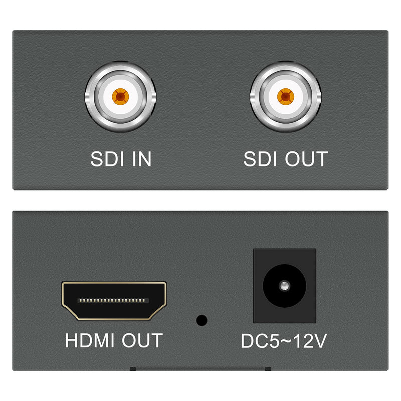 [AUSTRALIA] - SDI to HDMI Video Mini Converter with Audio Embedder,SDI to HDMI Adapter for SD-SDI, HD-SDI and 3G-SDI Signals SDI Loopout (Black) with Power Supply 