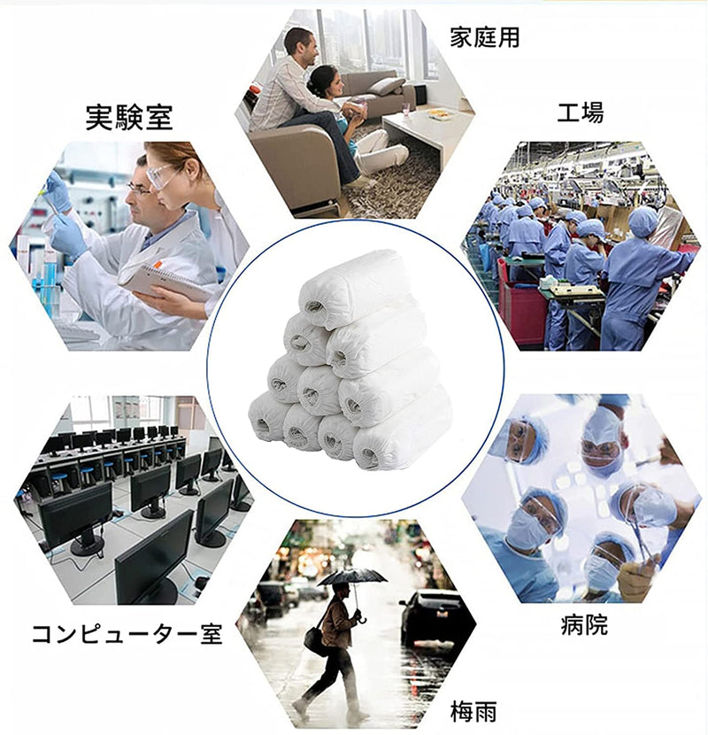 [AUSTRALIA] - Fashionapple 100 Pcs White Disposable Non-Woven Fabric Shoe Covers Carpet Cleaning Floor Carpet Shoe Covers 