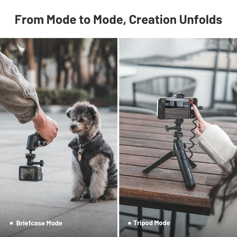 [AUSTRALIA] - PGYTECH CapLock MantisPod Power, Battery Handle Mount for Gopro, 5000mAh Power Stick for Gopro 12/11/10, Charging Selfie Vlog Attachment Tripod Monopod with CapLock Action Camera and 1/4" Adapter 