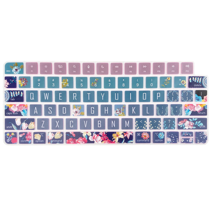 Sanfulin Keyboard Cover Skin for 2021 Apple iMac Magic Keyboard (Model: A2449) with Touch ID, Cute Printing Waterproof Silicone Keyboard Protector, Red Flower