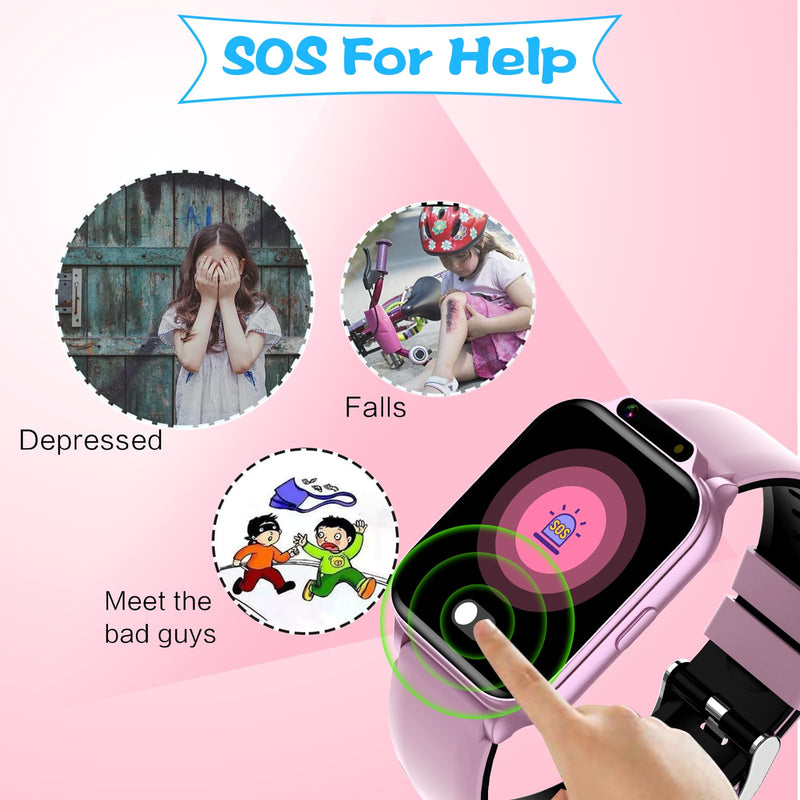 Smart Watch for Kids,1.85" Fitness Tracker with Heart Rate,Sleep Monitor,Built-in AI(Translation/Q&A/Watch Face/Image recognition Smartwatches,NO APP/Phone, Gift for Boys Girls.(Built-in AI, Pink) 1.85" Built-in AI