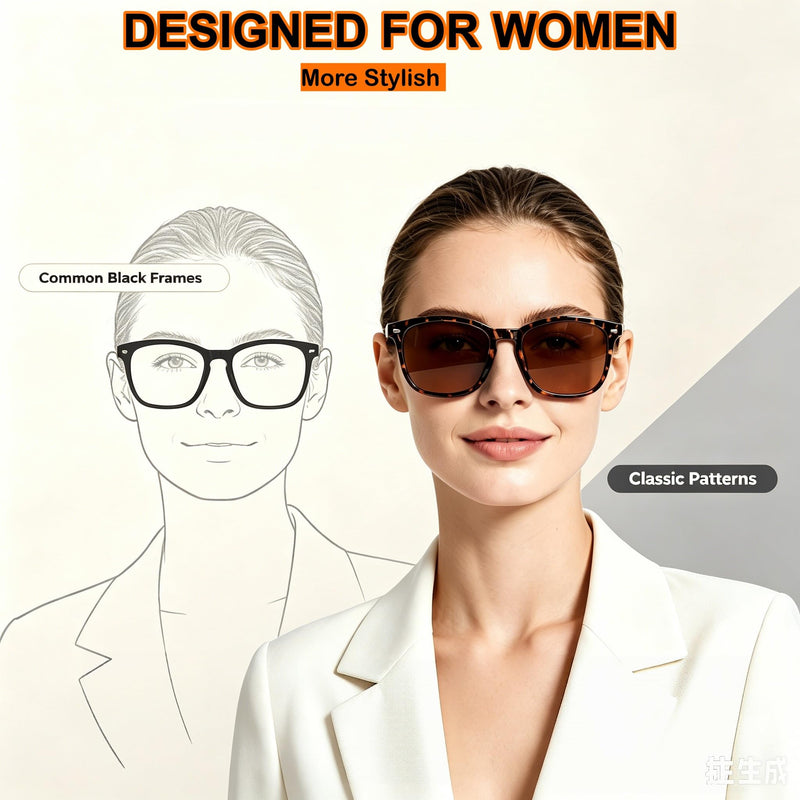 Bluetooth Audio Sunglasses for Women, Open-Ear Audio with Speakers | Bluetooth 5.3,Ultra-Clear Sound,Hands-Free Calls,UV400 Polarized Lenses,Stylish Sunglasses