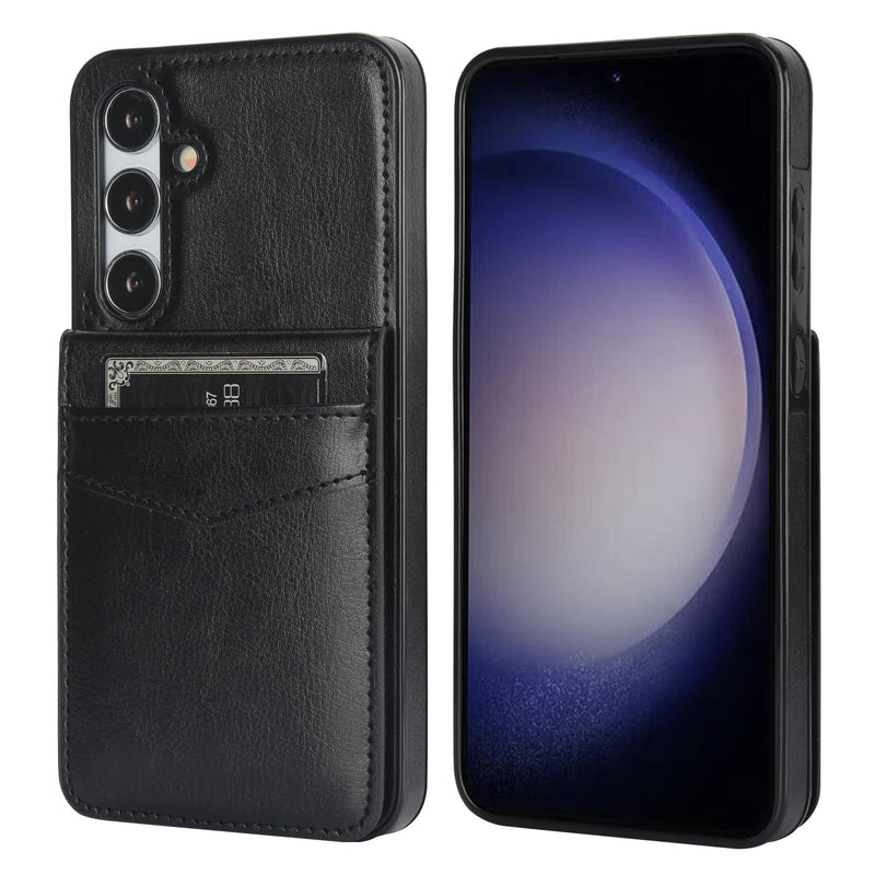 [AUSTRALIA] - KIHUWEY for Samsung Galaxy S24 Plus Case Wallet with Credit Card Holder, Flip Premium Leather Magnetic Clasp Kickstand Heavy Duty Protective Cover for Samsung Galaxy S24 Plus 6.7" (Black) Black Galaxy S24 Plus 6.7" 