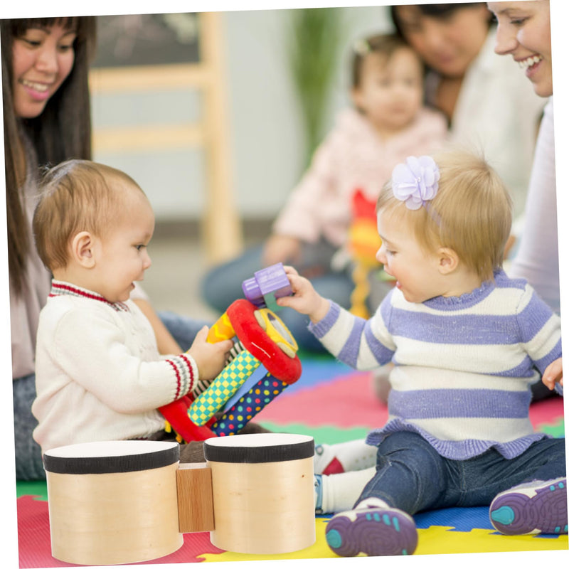 Toyvian Kindergarten Early Education Class Dance Class Percussion Instrument 4 Inches 5 Inches Bongo Drum Musical Instrument Drum Instrument Percussion Accessory Rhythm Stick Aldult Wood