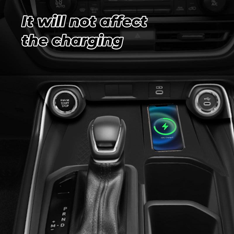 Wireless Charging Anti-Slip Mat for Grand Highlander 2024 2025, Black Silicone Protective Pad Liners for Grand Highlander Accessories