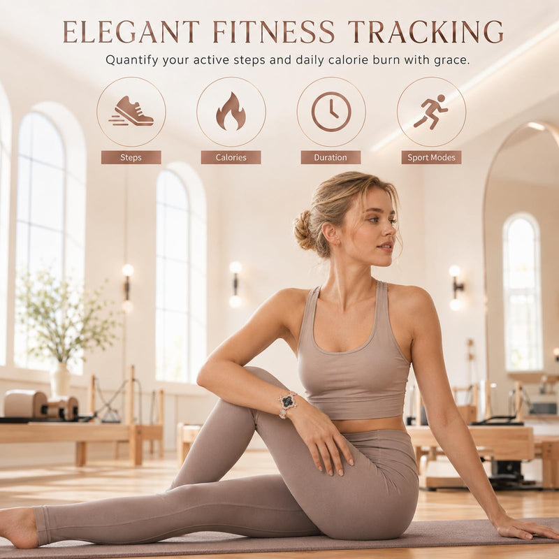 Yihou Smart Bracelet for Women Fitness Tracker Fitness Elegant Bracelet with Heart Rate Monitor Sleep Tracker for Android iOS Rosegold