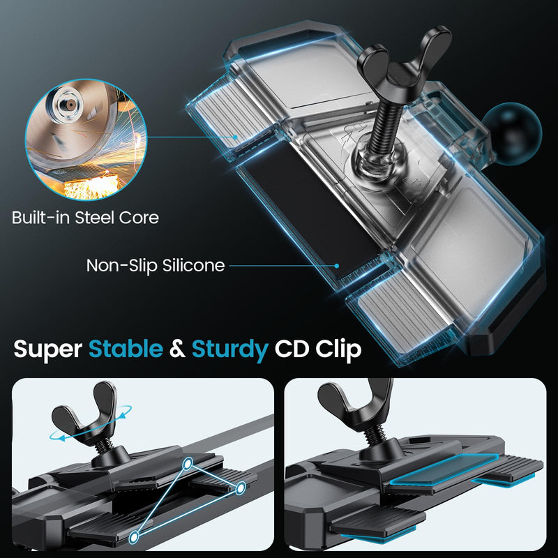 APPS2Car Wireless Car Charger Mount CD Slot Auto Clamping 15W Fast Charging | Sturdy Car Phone Holder Mount Charger for iPhone 17 16 15 14 13 12 Pro Max Plus, Samsung S25 S24 S23, Google, LG etc.