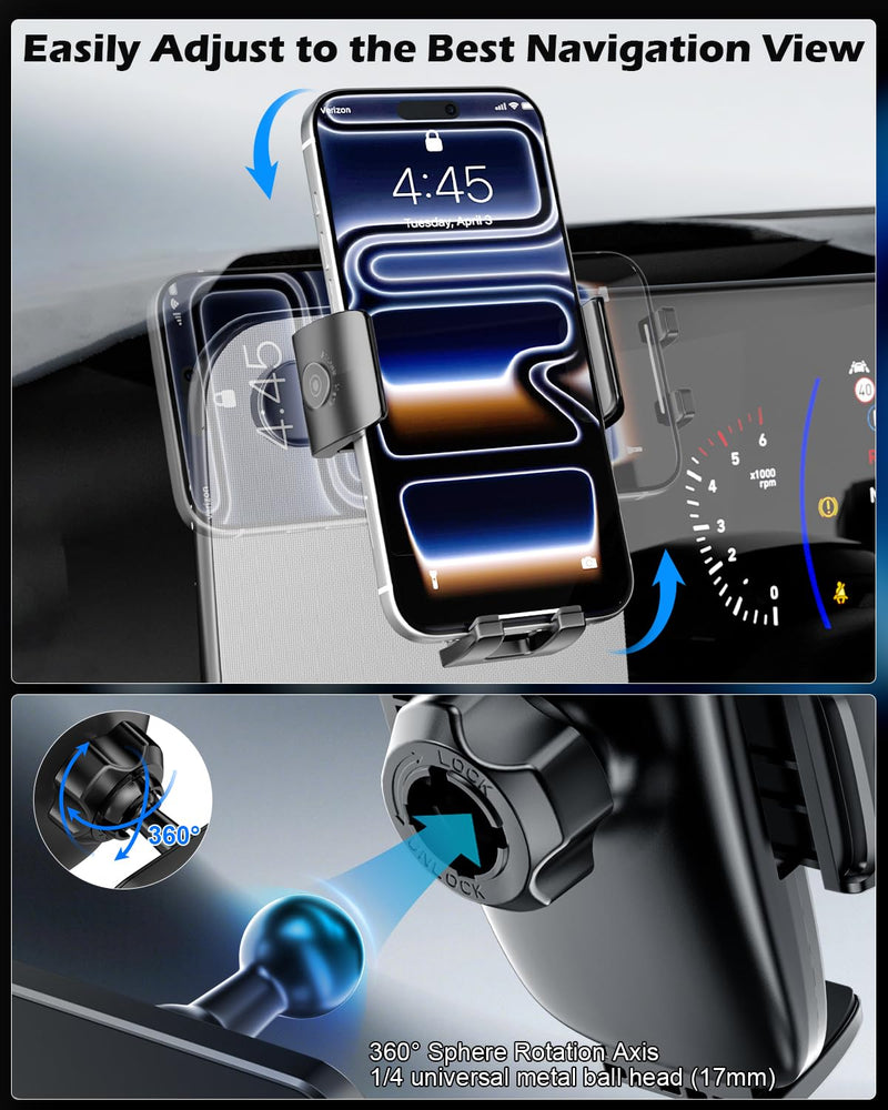 CloudValley for Hyundai Ioniq 5 Magnetic Phone Mount, Wide Clamp for 4-7.2 inch Smartphones, Metal Dashboard Phone Holder for 2022-2025 Ioniq5 2026 Ioniq 9, 2024-2026 Sonata Kona & 2025-2026 Tucson Clip