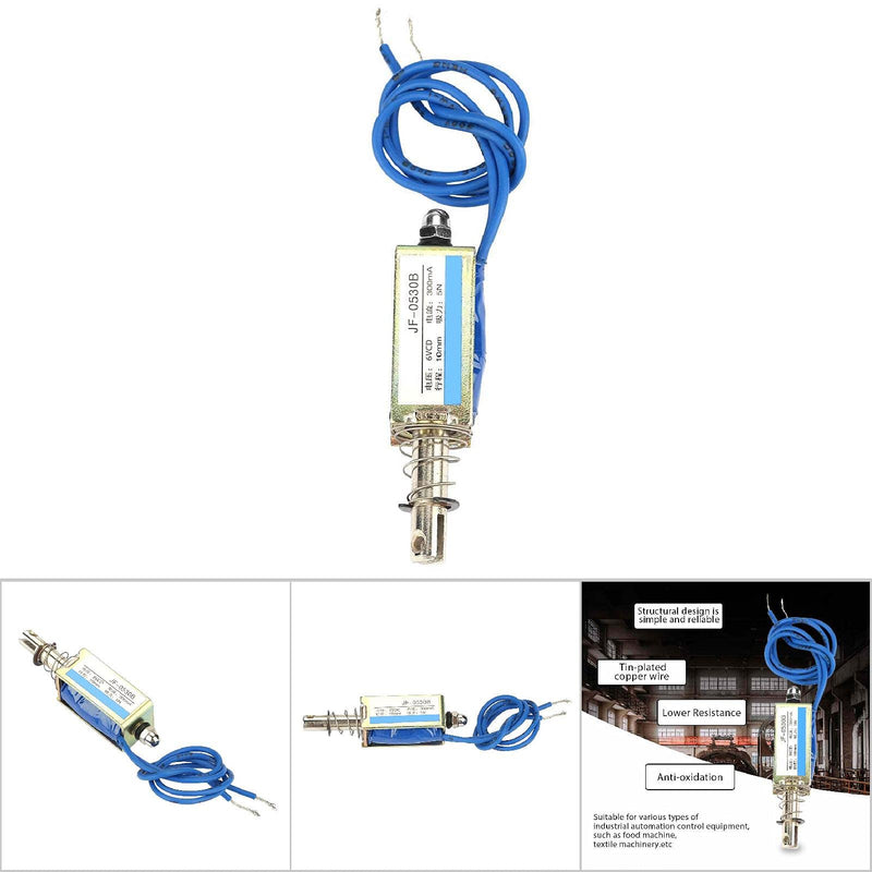 Magnetic Electromagnet, DC 6V/12V/24V 300mA Push Pull Electromagnets 5N Retractable Range 10mm Push Pull Type Open Frame for Automation Control