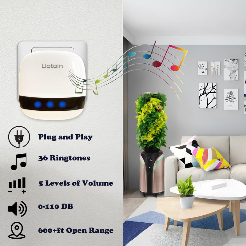 Caregiver Pager Wireless Call Button Call Bell Call Light Alert Button for Home/Elderly/Patients/Disabled Nurse Alert System Emergency Button 3 Plugin Receivers 5 Waterproof Transmitters 5 Transmitter + 3 Plug-in Receiver