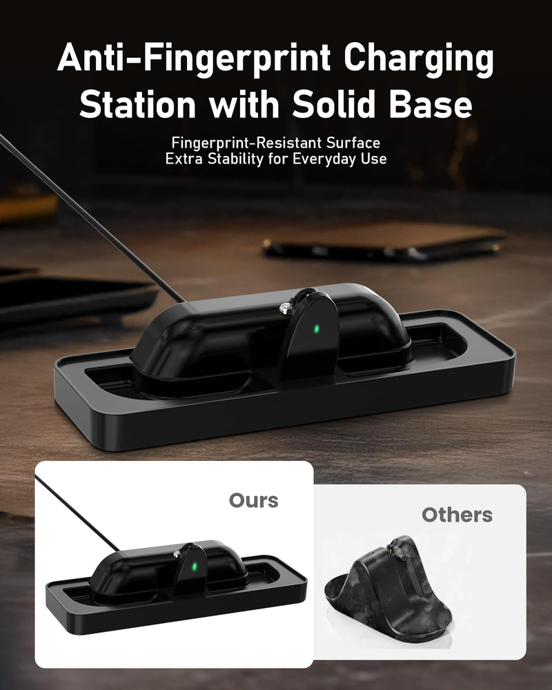 2-in-1 Charging Dock & USB-C Cable Set Compatible with Ray-Ban & Oakley Meta Smart Glasses – Fast Charger Station with LED Indicator & Handshake Protocol Chip, Fits Wayfarer, Headliner, Skyler & HSTN