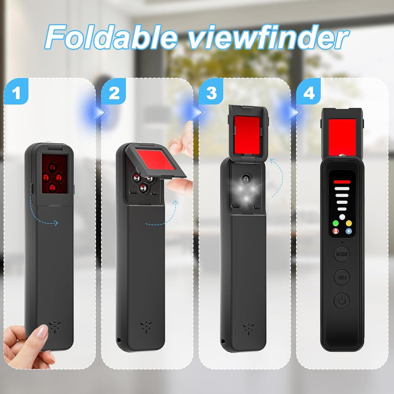Upgraded Hidden Camera Detector - Anti-Spy Device, GPS Tracker & Bug Detector, Portable RF Signal Scanner for Hotels, Travel, Home & Office