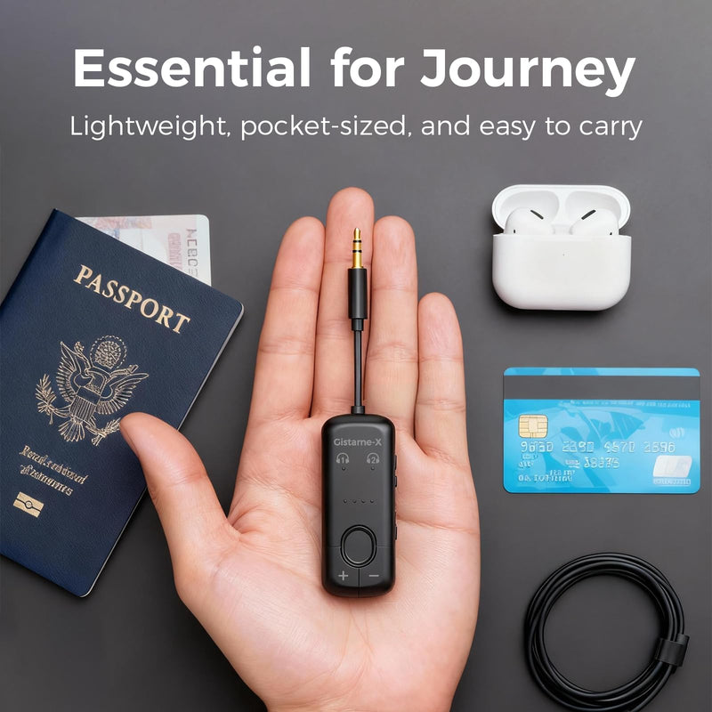 [AUSTRALIA] - Bluetooth 5.3 Audio Transmitter with Qualcomm aptX Adaptive, Dual Device Support, 35Hr Battery Life, 3.5mm AUX for Travel, Flight, Gym 