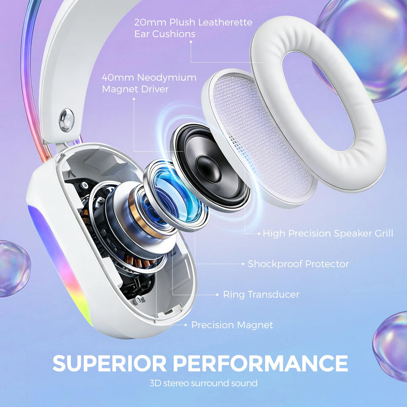 [AUSTRALIA] - Headset with Mic, RGB Wired Gaming Headset with Surround Sound, Noise Canceling Gaming Headphones for PC, PS5/PS4, Laptop, Mac, Nintendo- HG8959 
