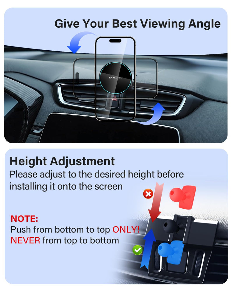 SKYLOTEC Magnetic Charger Phone Mount for Honda Civic 2016-2021 | for 15W Magsafe Car Mount Charger Civic Accessories, 7/8 inch Screen Cradles Strong Magnets for iPhone Samsung