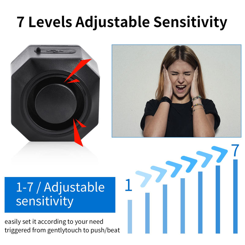 Bike Alarms for Ebikes Accessories, Electric Scooter Accessories, Car Alarm System with Motion Sensor, Wireless Antitheft Products, Waterproof Vibration Bike Alarms for Ebikes Bike Scooter Car 2 pack