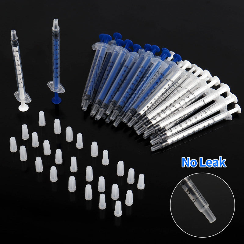 Pack of 30 1 ml Sterile Syringe without Needle Colostrum Syringes, 1 ml Plastic Syringes Independent Disposable Syringes 1 ml with Cap for Refilling and Measuring Liquids Scientific Laboratories