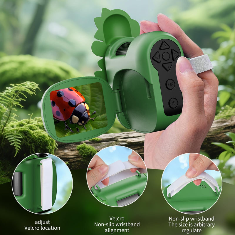 [AUSTRALIA] - 1600X Handheld Microscope for Kids 2" IPS Screen Kit Mini Pocket Digital Microscopes STEM Science with Slides Photo Video Rechargeable Portable Scope Gift for Ages 6-12 (Green) Green 