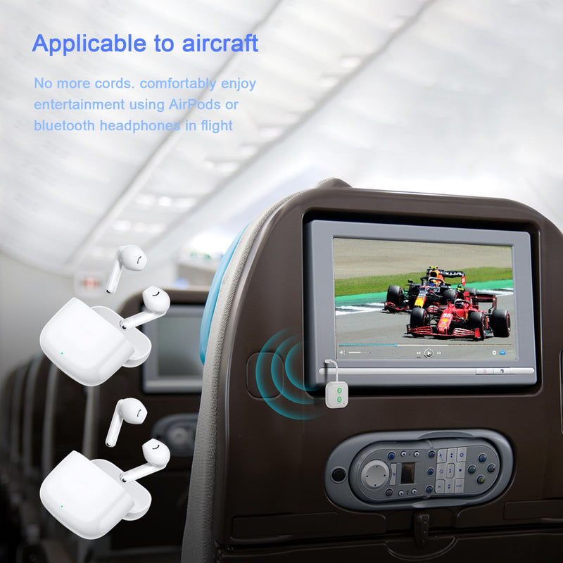 [AUSTRALIA] - Bluetooth Transmitter, Bluetooth 5.3 Adapter Audio Transmitter Adapter Dual Link AptX Adaptive/Low Latency, Works with 3.5mm Aux Jacks on Airplanes, Gym Equipment, TVs, Tablets 