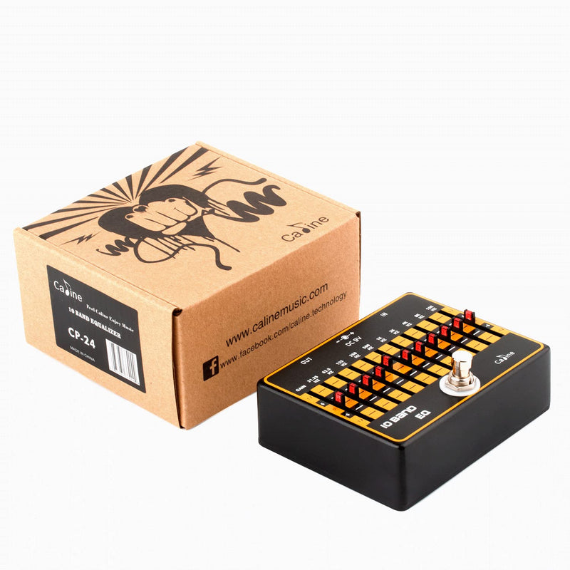 Caline Guitar EQ Pedal 10 Band EQ Graphic Equalizer Effect Pedal for 4-string/ 5-string / 6-string/ 7-string Guitars True Bypass CP-24 (31.25Hz to 16kHz) 10 Band EQ-Guitar