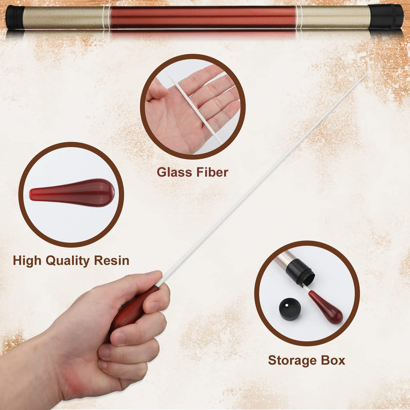 2 Sets Music Conductor Batons with Dulcimer Cylinders, Orchestra Baton Conducting Baton Orchestra Conductor Baton for Orchestra Concert Theater Band