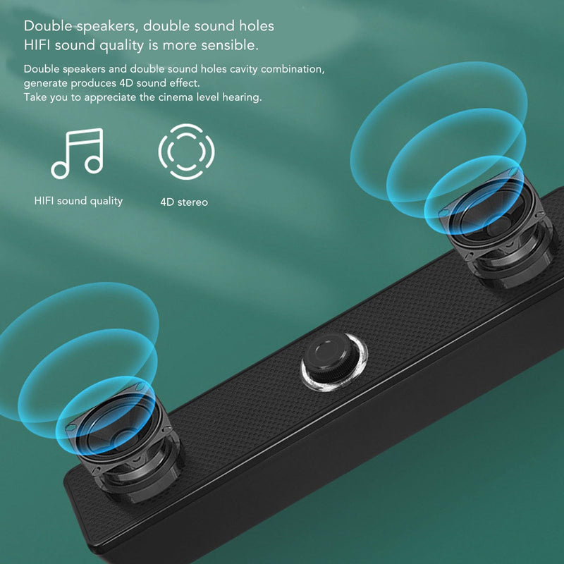 USB Computer Speakers PC Laptop Speaker with HiFi Clear Sound Digital Volume Knob 3.5mm AUX Input for Desktop Laptop Tablet Mobile Devices