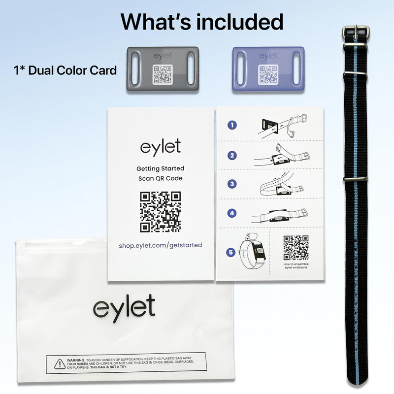 NFC Digital Business Card Wristband v3 - Tap or QR Share, No Subscription, Dual-Color Band (Black & Blue)