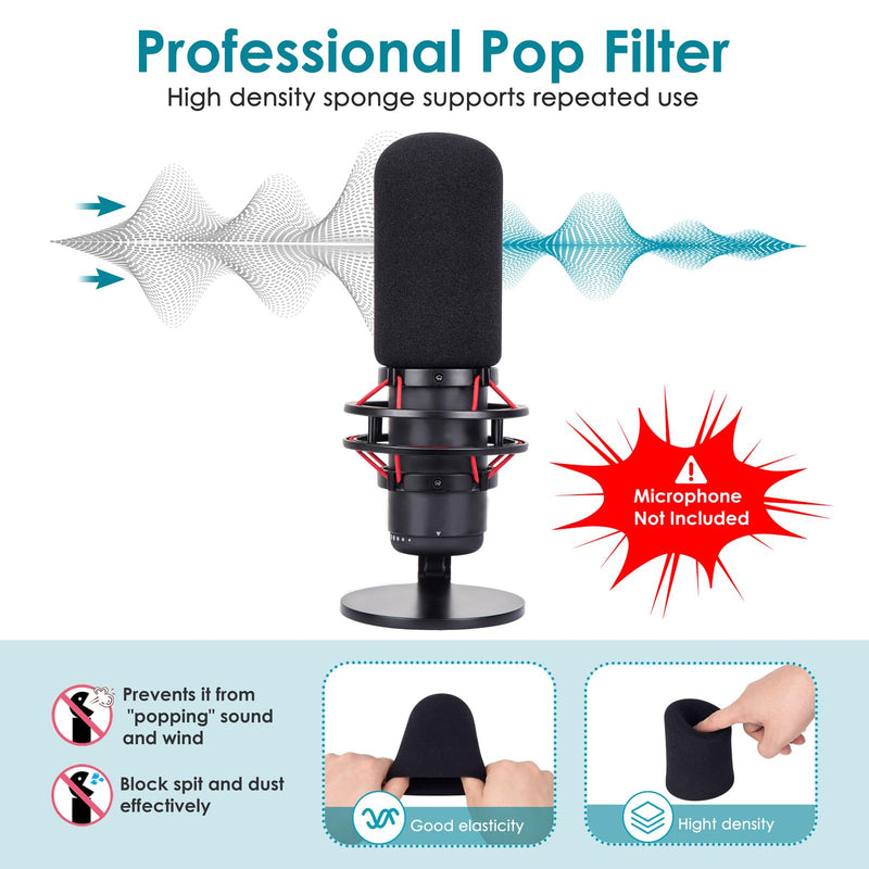 Red Mic Arm Compatible with HyperX QuadCast S - Premium QuadCast S Microphone Boom Arm for Gaming, Streaming by YOUSHARES Red