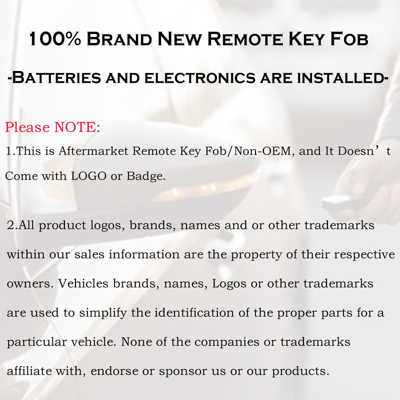 Keyless Entry Remote Control Key Fob Replacement Fits for Chevy Traverse 2007-2016 Tahoe Suburban GMC Acadia Yukon XL Buick Enclave Cadillac Escalade Saturn Outlook OUC60270 OUC60221 15913415