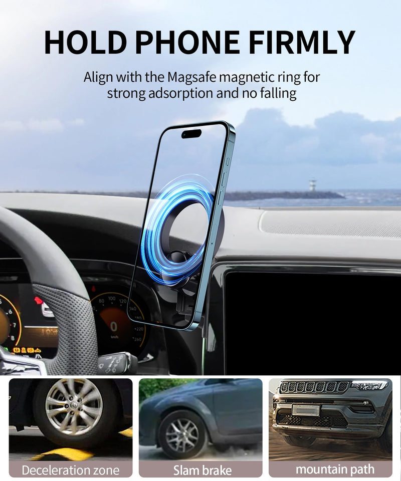 Car Phone Holder for Volkswagen Atlas/Cross Sport 2024-2026,12"Screen Mount | VW Magsafe Accessories Magnetic Cell Phone Mount Clip Compatible with iPhone, 3D fit Stable Dashboard Navigation Bracket