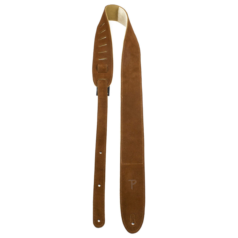 Perri's Leathers Suede Guitar Strap with Sheepskin Pad, Anti-Slip, Adjustable 41"–56", Compatible with All Guitars Natural
