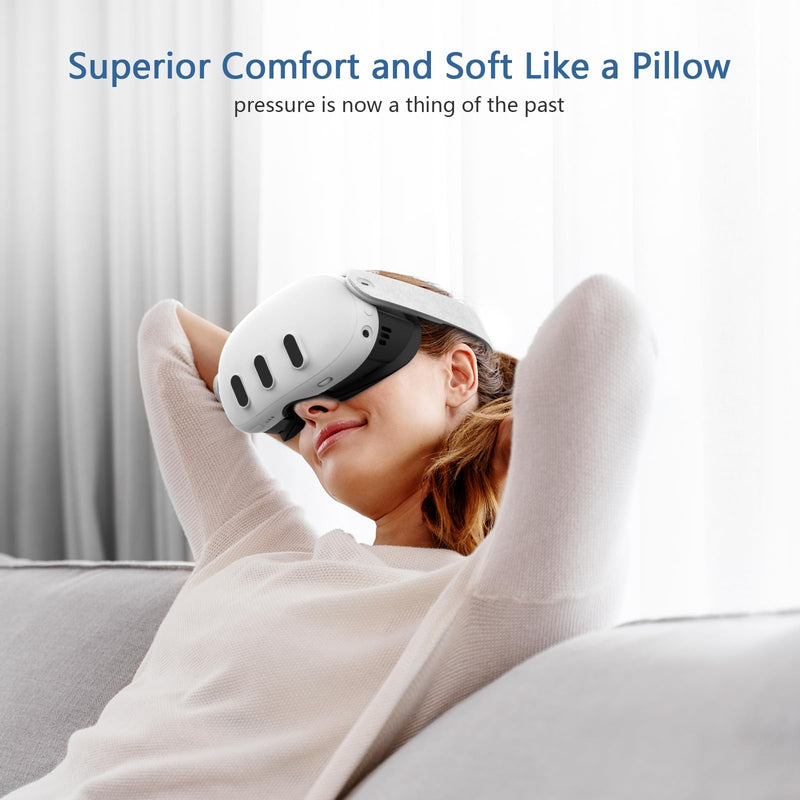 AMVR Face Cover Pad Facial Interface Compatible with Meta/Oculus Quest 3 Accessories,with Soft PU Face Cushion Pad Replacement for Quest 3 and Breathable Ice Silk Cotton(Not for Official Charger Dock) Facial Interface with Ice Silk and PU Pad