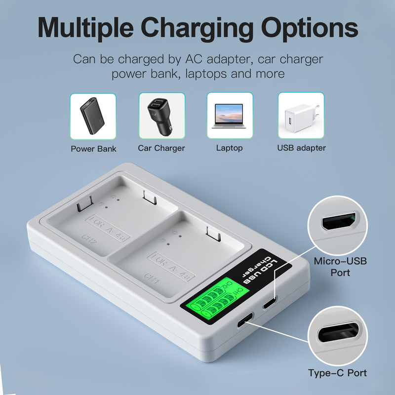 E EGOWAY 2-Packs Batteries Compatible with Arlo Pro 5S 2K, Arlo Pro 4, Pro 3, Arlo Ultra 2, Ultra Cameras VMA5400 VMC4040P VMC4060P A-4a, 3.85V 4800mAh, with LCD Dual Charger A4