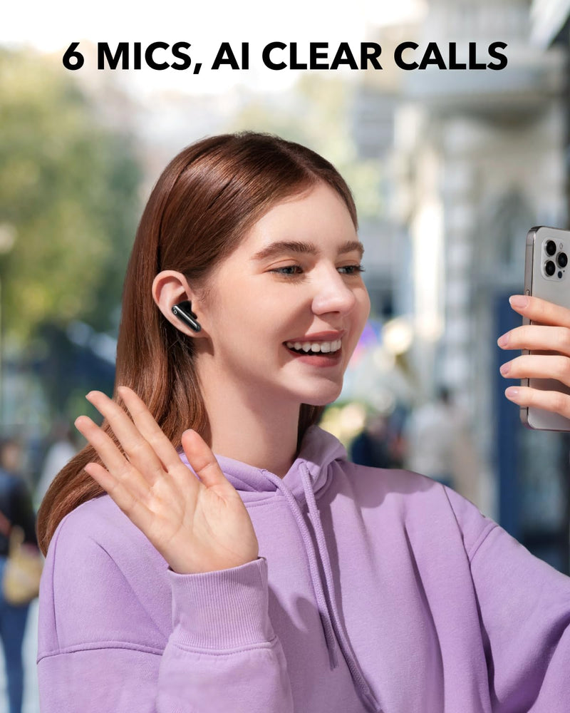 Soundcore P40i by Anker Noise Cancelling Earbuds with Adaptive ANC | Heavy Bass, 60H Playtime, 2-in-1 Case and Phone Stand, IPX5, Wireless Charging, Bluetooth 5.3 Midnight Black