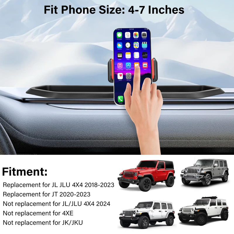 Magnetic Phone Holder Replacement for Wrangler 360 Rotation Dash Mount Phone Holder with Strong Magnet Easy Installation Off Road Driving Navigation Drivers Enthusiasts