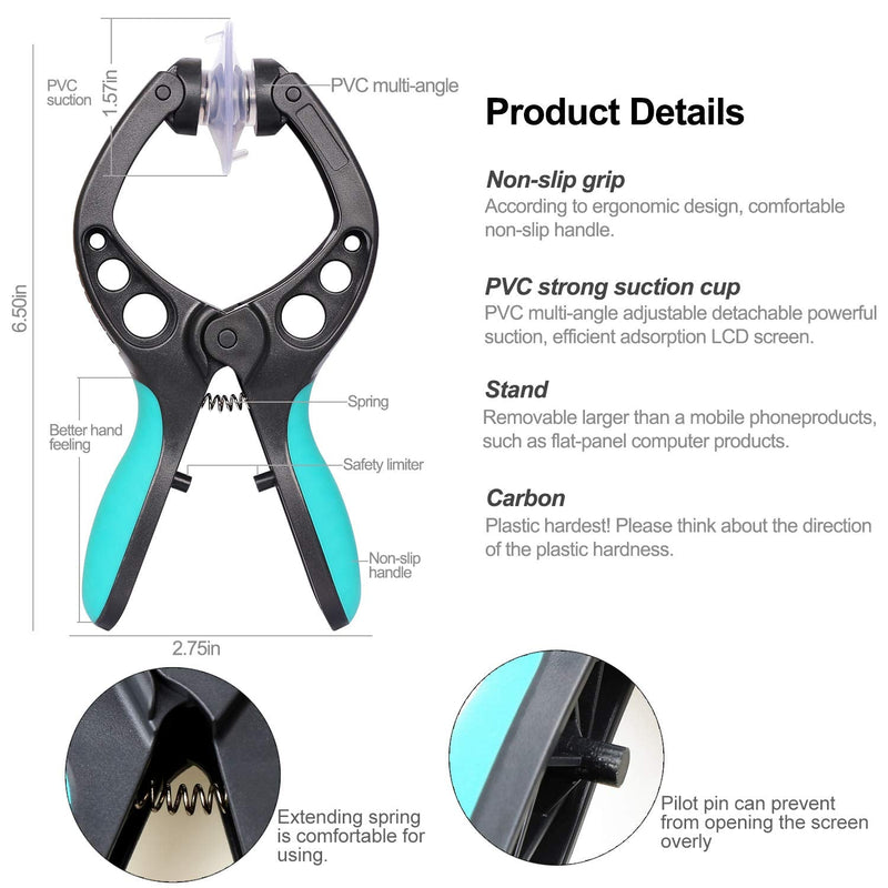 Kaisi iPhone Screen Opening Toolkit iSlack Suction Cup Pliers Opening Repair Kit Compatible for iPhone, iPad, Cellphone and Other Smooth Surface LCD Screen Opener - 16Pcs