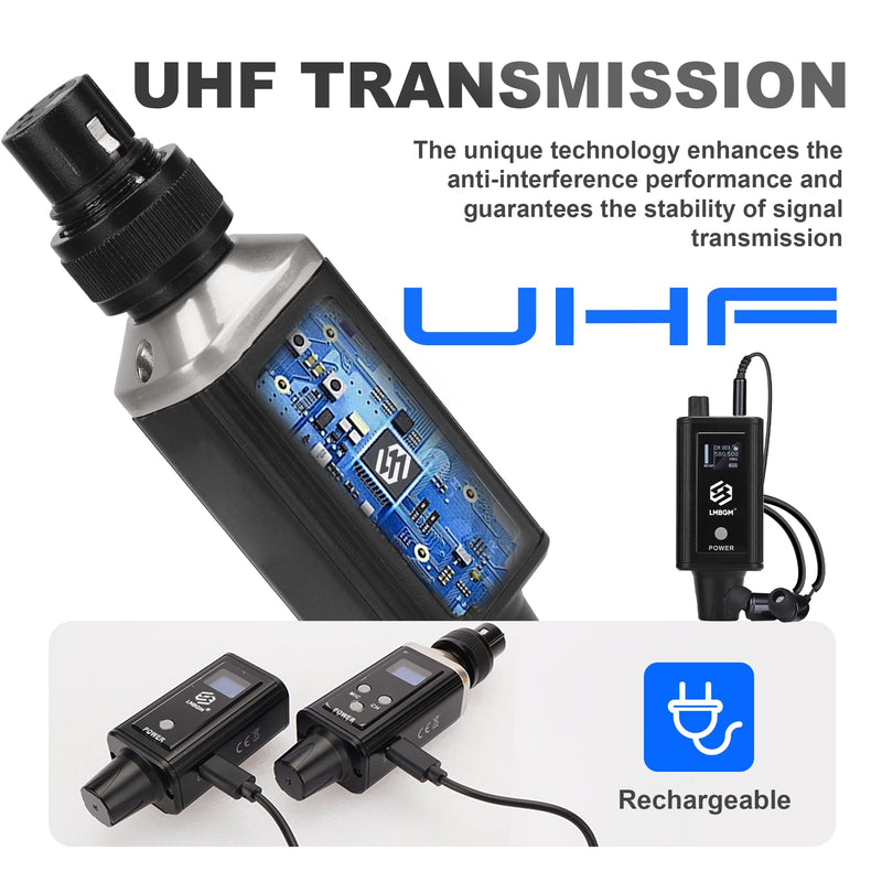 A9 UHF Wireless in-Ear Monitor Pro System Transmitter and Beltpack Receiver for Studio, Band Rehearsal and Live Performance (A9-1) (A9-1-BK) A9-1-BK
