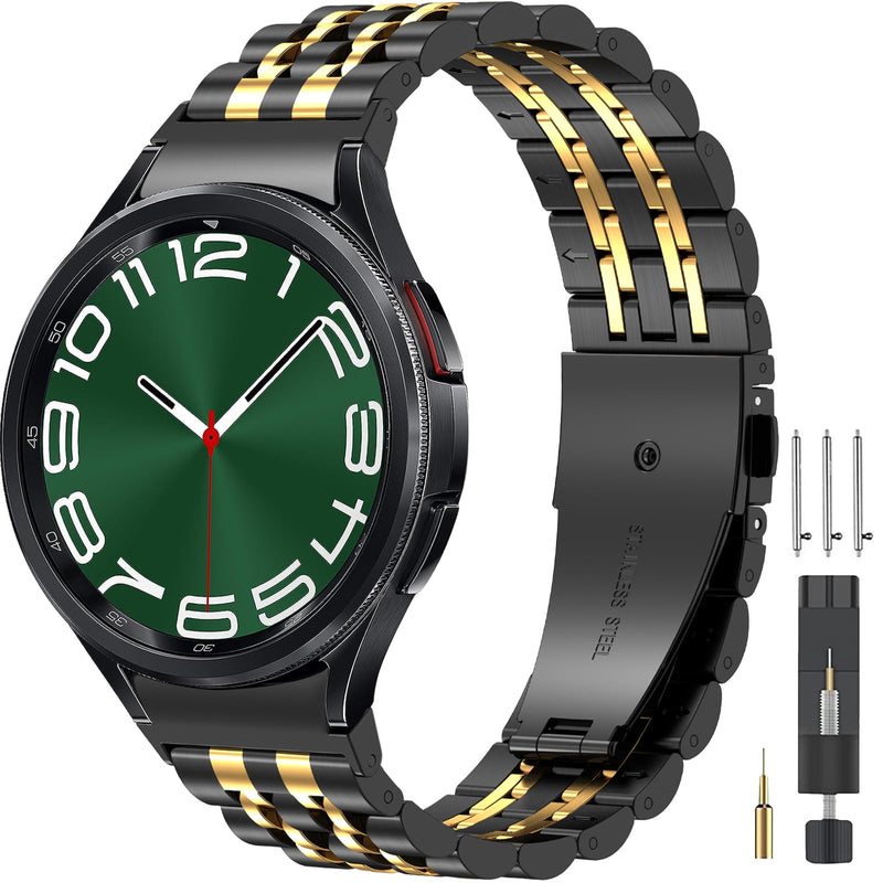EZMVZKU Galaxy Watch 7/6/5/4/FE 40mm 44mm Stainless Steel Metal Band, No Gap Strap for SAMSUNG Galaxy Watch 6 4 Classic 42mm 43mm 46mm 47mm/5 pro 45mm,20mm Watchband for Men Women