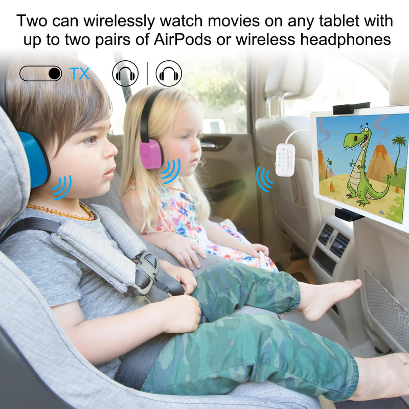 [AUSTRALIA] - Bluetooth V5.4 Transmitter Receiver, 2-in-1 Airplane Bluetooth Adapter for TV, PC, Gym,Switch,Supports to 2 AirPods/Headphones;Bluetooth Receiver for Car/Home Stereo,with AptX Low Latency/HD White 