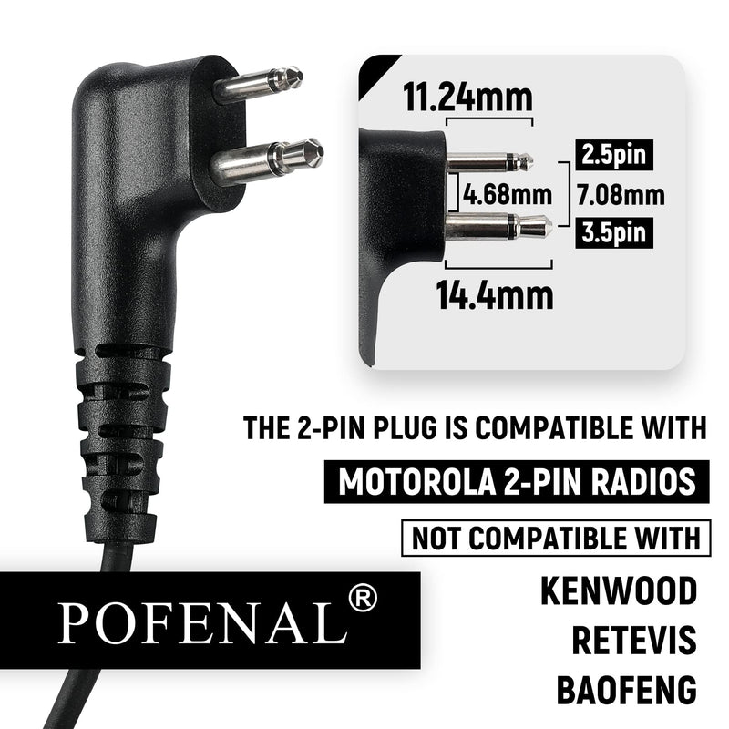 RDM2070D CLS1110 CLS1410 Single-Wire Walkie Talkie Earpiece Compatible for Motorola CP200 GP2000 XU1100 PRO1150 MU12 Radio with PTT Mic Headset C-Shaped 2 Pack C-shape 2 PCS