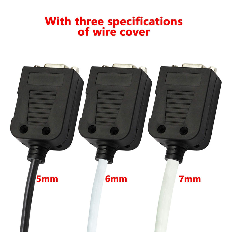 SinLoon DB9 Connector Adapter RS232 Serial Port D-SUB Adapter Plate Breakout Board Solder-Free (1-Pair Male+Female with Screwdriver ，White Rubber Core)