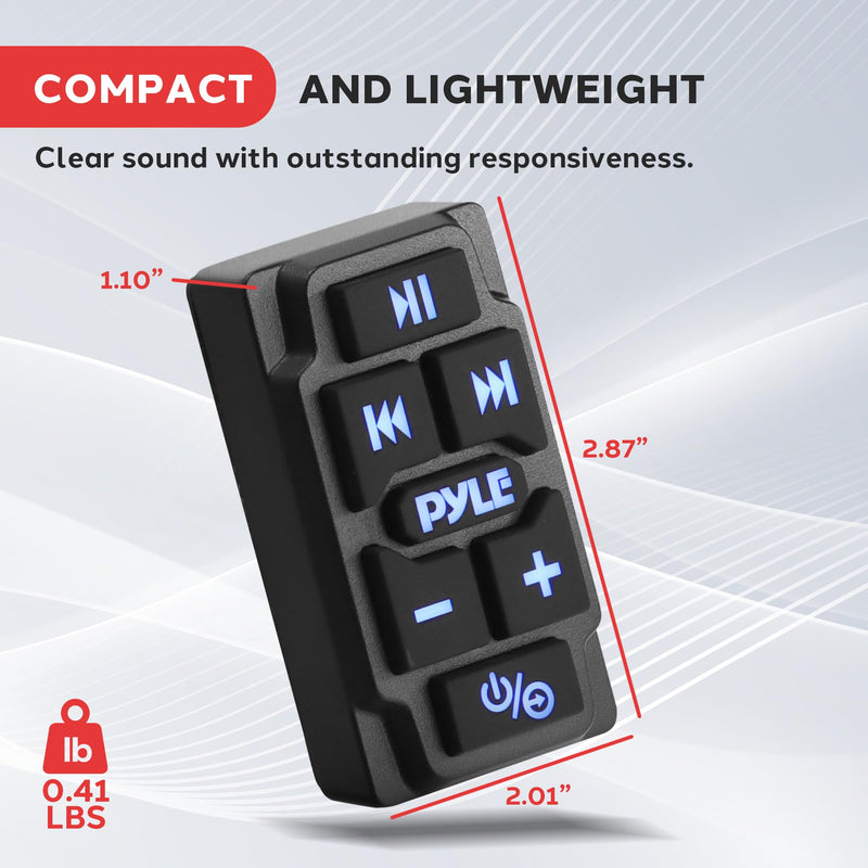 Pyle Rocker Switch Wireless BT Audio Controller, Waterproof Rated Marine Receiver Remote Control for Car, Truck, Boat, 4x4, PowerSport Vehicles, Connect and Stream Audio from External Devices