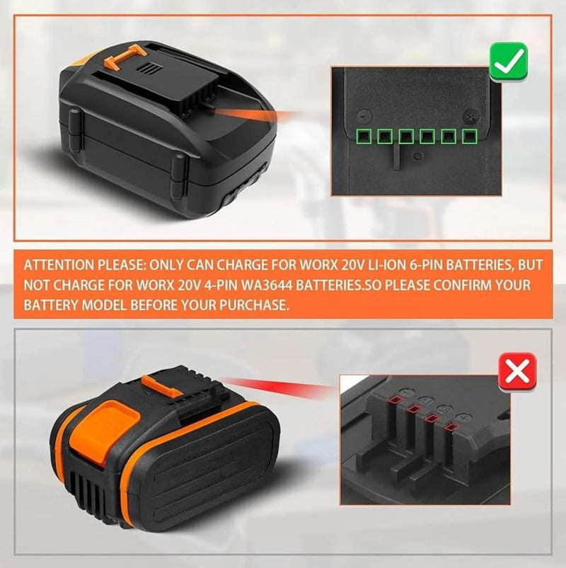 [AUSTRALIA] - 300W Power Inverter for Worx 20V 6PIN Li-ion Battery DC 20V to AC 110V 120V Battery Inverter Portable Power Station Generator with 2 AC Outlet & 2 USB Ports for Camping Outdoor 